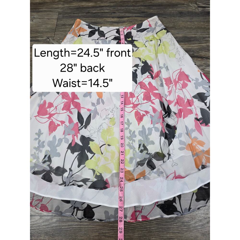 Alfani Silk Floral Midi Skirt NWT 6 Quiet Luxury Spring Wedding Guest Brunch - Picture 8 of 8